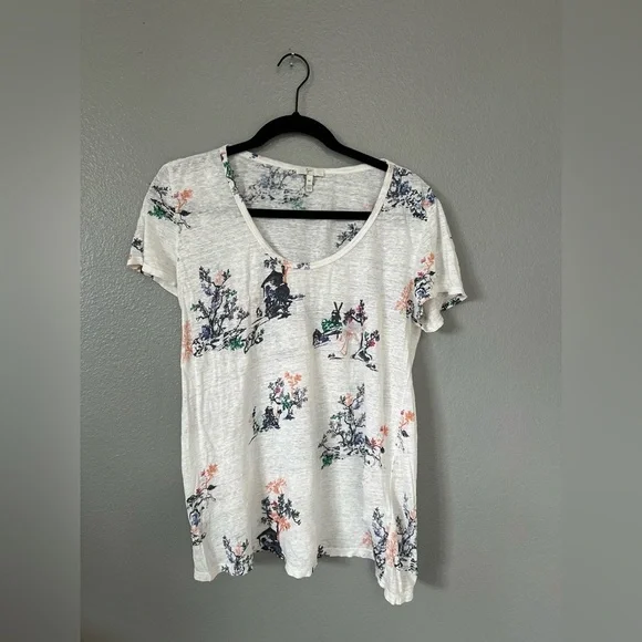 Joie Women’s Patterned Scoop Neck Short Sleeve Top Tee. Size: Medium. - Picture 3 of 13